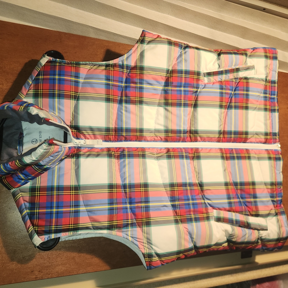 Plaid Womens Puffer Vest